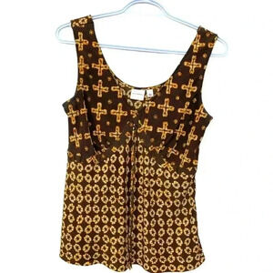 Isaac Mizrahi 100% silk  summer top w side zipper, defined bust area,loose waist